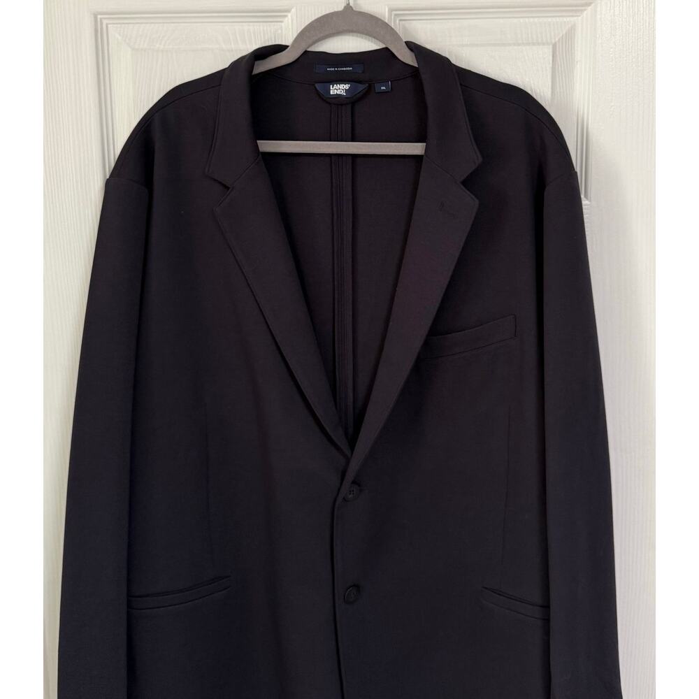 Lands' End New Ponte Knit Men's Blue Navy Sports Blazer Jacket Size 3XL - Picture 2 of 12